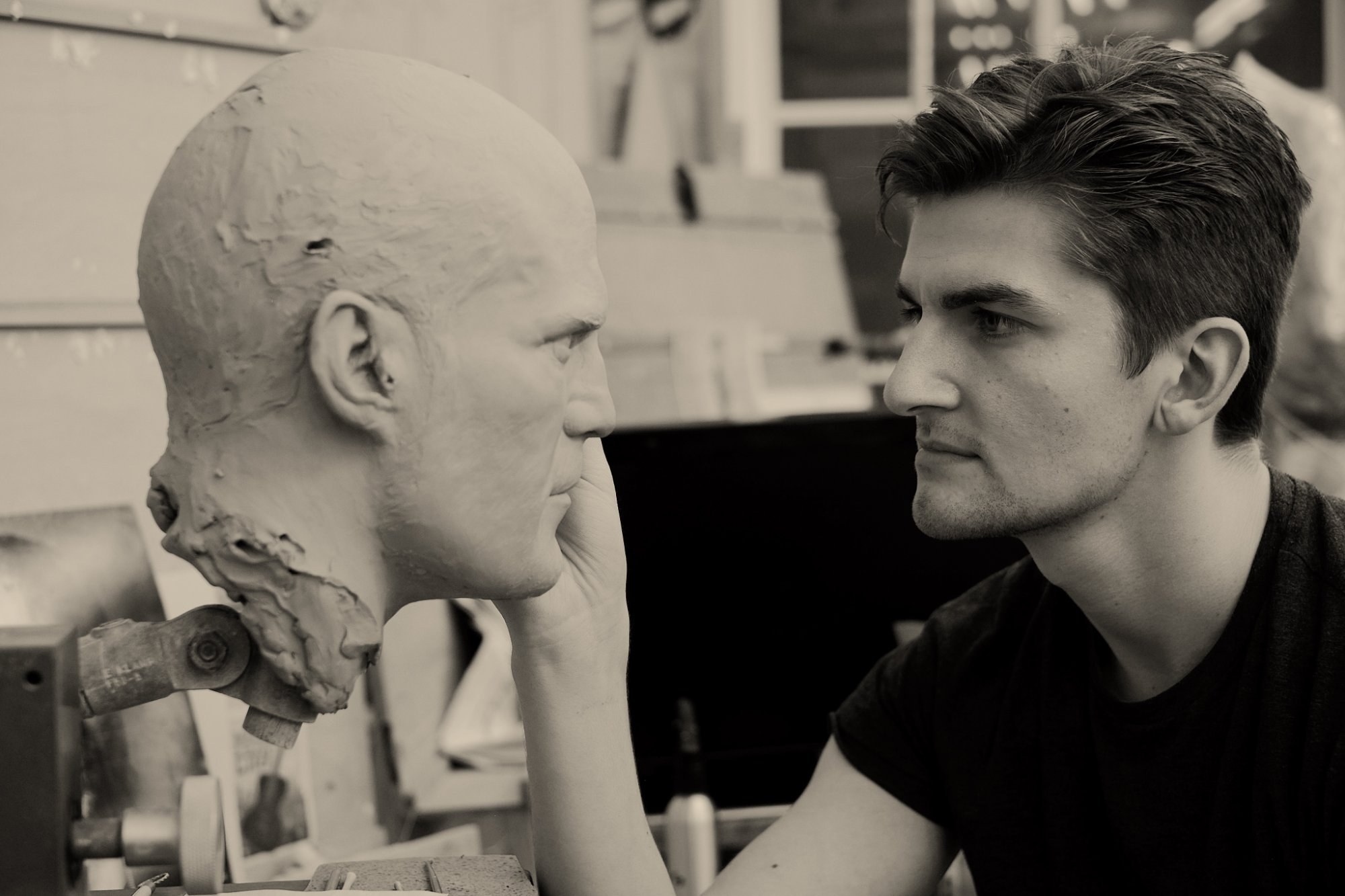 Conor Farr in the studio